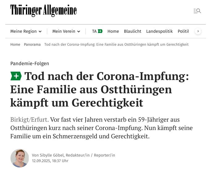 Tod nach der Corona-Impfung:Eine Familie aus Ostthüringenkämpft um Gerechtigkeit